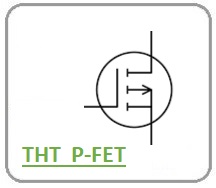 P kanalu lauku tranzistori THT
