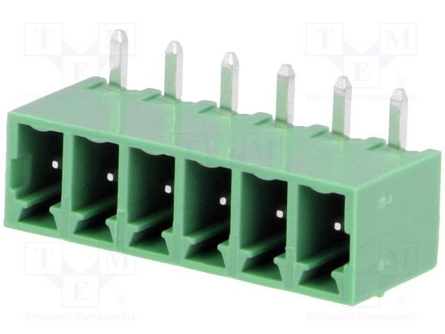 Terminal blocks PCB, štekers/ligzda, 6pin, 3.81mm, leņķisks, 7A