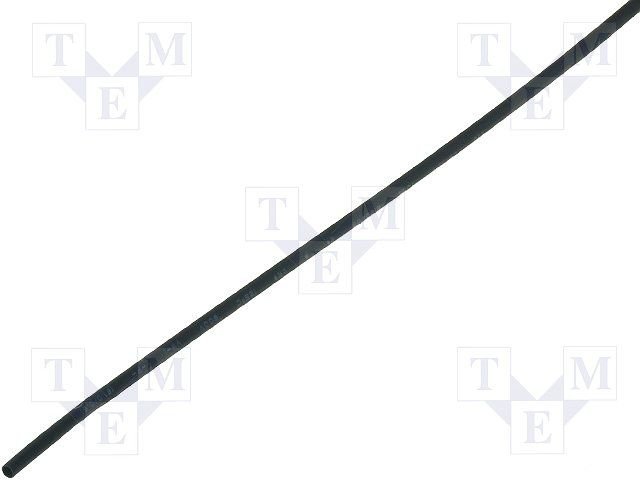 Termosarūkšs kembriks, Ø1.2mm=>0.6mm, 2:1, melnā krasa, 1m