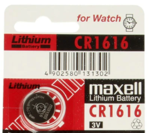 CR1616 litija baterija, 3.0V, Ø16x1.6mm, MAXELL, 2.20g.