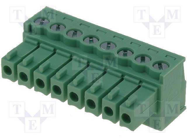 Terminal blocks vadam, ligzda, 8pin, 3.50mm, 0.5÷1.5mm2, taisns, 7A