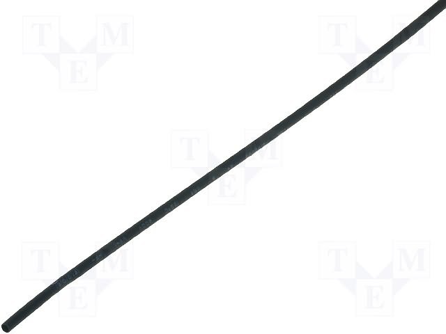 Termosarūkšs kembriks, Ø2.4mm=>1.2mm, 2:1, melnā krasa, 1m