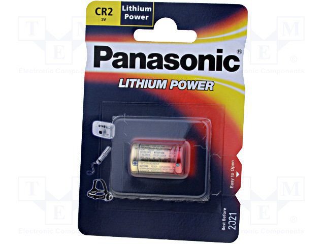 CR2, litija baterija, 3.0V, Ø16x27mm, PANASONIC, 30.0g