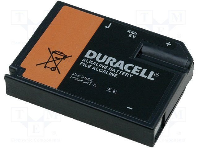 4LR61 alkaline baterijas, 6V, DURACELL, 36.7gr