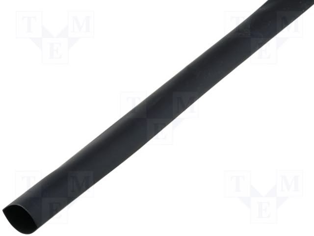 Termosarūkšs kembriks, Ø25.4mm=>12.7mm, 2:1, melnā krasa, 1m