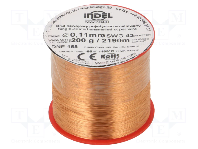 DNE0.11/0.20 Vads tinuma emaljēts 0.112mm, 2190m/200g