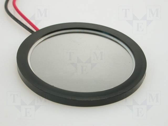 Piezo diafragma, D=35mm, 4500Hz, bez ģeneratora, korpusā, ar vadiem