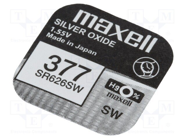 AG4, V377, 626, 606, 280-39, SB-AW, BA, SR66, 565, baterija MAXELL, 6.8x2.6mm, 1.55V, silver, 2gr