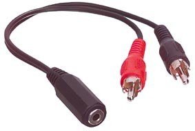 3.5mm ligzda stereo/2RCA štekers vads, 0.2m