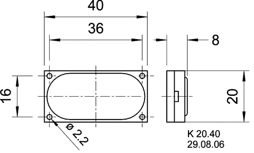 Skaļrunis 1W, 8R, 300...20000Hz, 76dB, IP64, 40x16x8mm