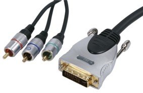 DVI štekers/3RCA COMPONENT, 5m