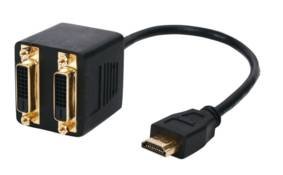 HDMI štekers/2*DVI-D ligzda pāreja, 0.2m