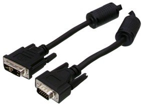 DVI-A štekers/VGA štekers 15pin, savienotājvads, 3m