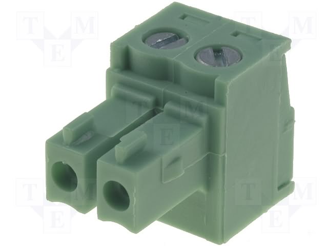 Terminal blocks vadam, ligzda, 2pin, 3.81mm, 0.5÷1.5mm2, taisns, 7A