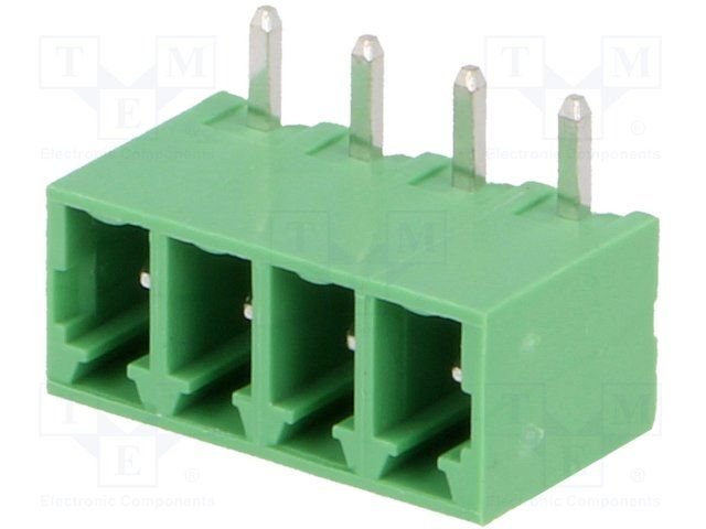 Terminal blocks PCB, štekers/ligzda, 4pin, 3.81mm, leņķisks, 7A