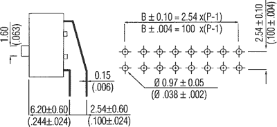 Pārslēdzējs slīdbīdņu DIP-8*2.54, ON-OFF, 0.05A/12VDC, vertikala veida