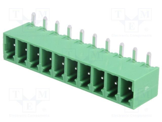 Terminal blocks PCB, štekers/ligzda, 10pin, 3.81mm, leņķisks, 7A