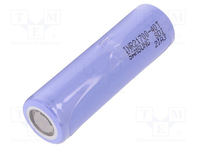 Akumulatori Li-Ion, 4000mAh, 3.6V, 21700, Ø21.22x70.3mm, 35A, SAMSUNG SDI, 70.3gr.