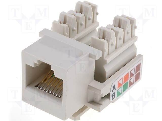 RJ45(8/8) ligzda uz šasijai, IDC