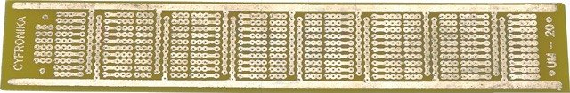 Maketēšanas plate 180x33mm ar 658 caurumiem, stikltekstolits, 1.5mm