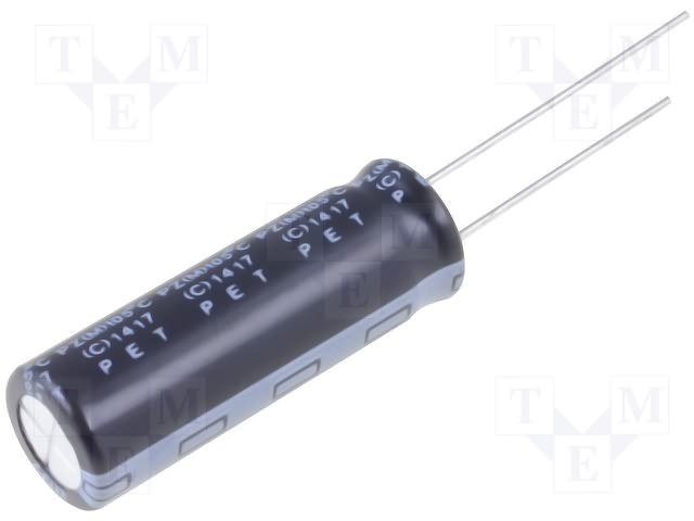 27/400V, 105C, Ø10x30mm, ±20%, Kondensators elektrolītisks, 2000h, ELITE, ar lokaniem izvadiem