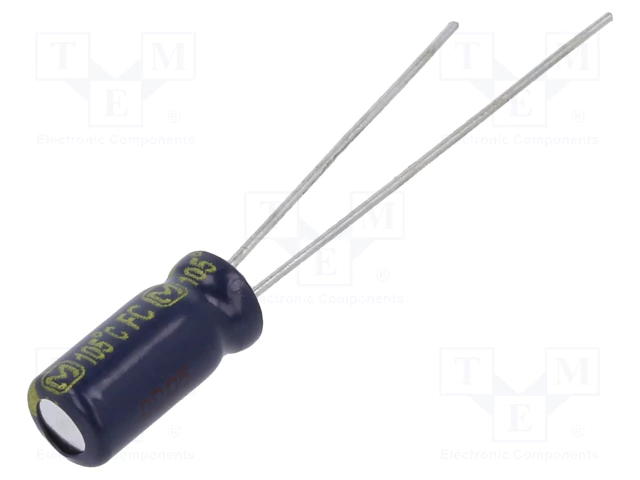 22/35V, 105C, Ø5x11mm, ±20%, Kondensators elektrolītisks, 1000h, PANASONIC, ar lokaniem izvadiem