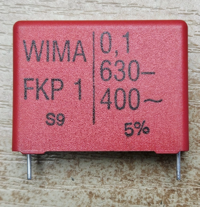 100nF/630VDC, 400VAC, ±5%, polipropilēns kondensātors 27.5mm, 13x24x31,5mm, WIMA