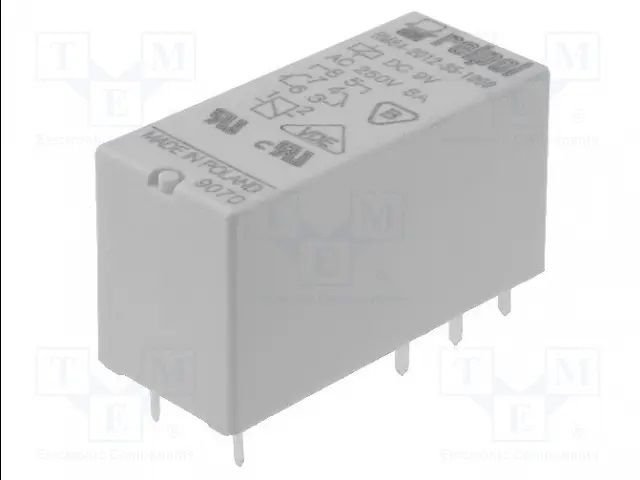 Relejs DC9V, DPDT, 2x8A/250VAC, 2x8A/24VDC, 200Ω(45mA), IP67, divi kontakti uz pārslēgšanu 29x12.7x15.7mm, RELPOL