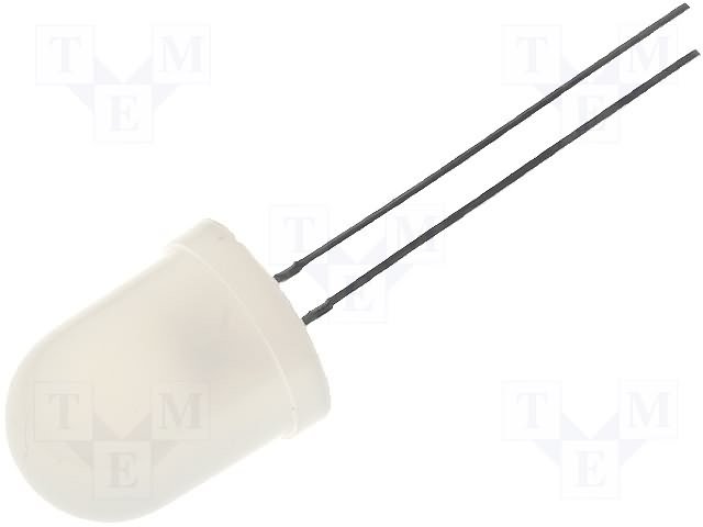 10mm, zaļa, 1560...2180mcd, 60°, 2.9...3.6V/20mA, 520-530nm, mātetā, gaismas diode