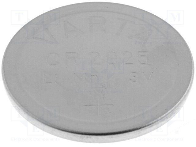 CR2025 litija baterija, 3.0V, Ø20x2.5mm, VARTA, 3.60g.