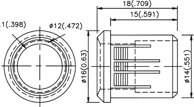 RTF-1090 10mm plastmasas turetājs gaismas diodei