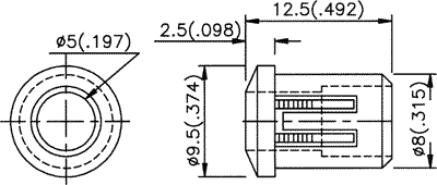 RTF-5010 5mm plastmasas turetājs gaismas diodei