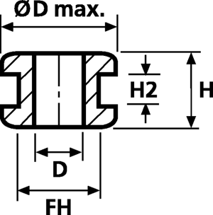 Kabeļu ievade gumijas d=6/D=8/h=5mm