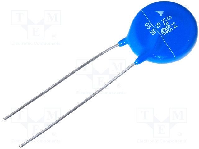 SIOV-S14K385 varistors metal oxide 385V/AC, 505V/DC, 620V, 4500A, 80J, Ø14mm