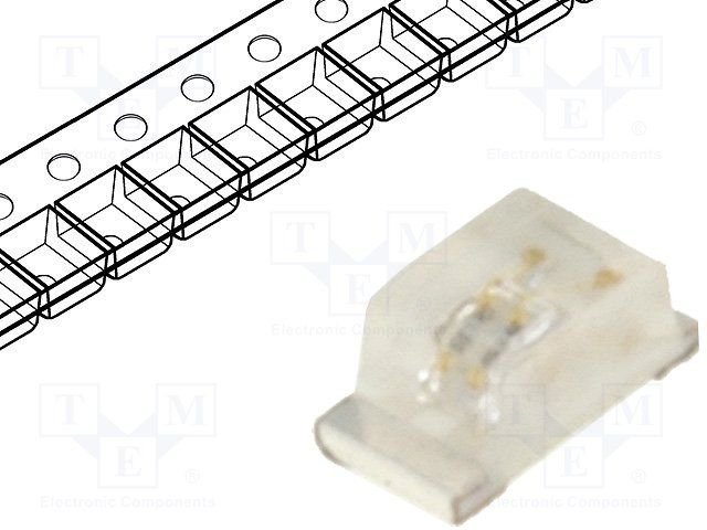 Gaismas diode SMD, zils, 0603(1.6x0.8mm), 90-140mcd, 3...3.2V/20mA, 468nm, 120grad., 0603