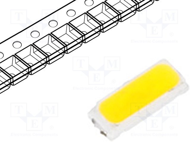 Gaismas diode SMD, auksts balts(4750-5300K), 4014(4x1.45x0.7mm), 21-23lm, 2.8...3.4V/60mA, 120°, 4014