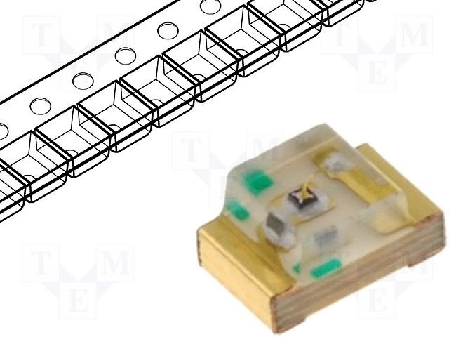 Gaismas diode SMD, dzeltens, 0805(2x1.25mm), 36...100mcd, 2...2.5V/20mA, 588nm, 120grad., 0805