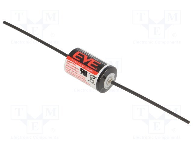 Litija baterija ar mīkstām kājiņām, 3.6V, 1/2AA, 14.5*25,4mm, 1200mah, 9.54gr