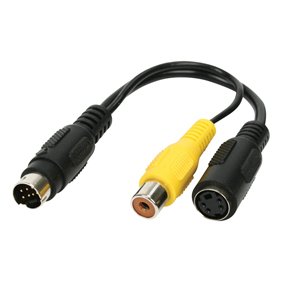 7pin MINI DIN TO S-VIDEO+COMPOSITE CABLE savienotājs, 0.2m