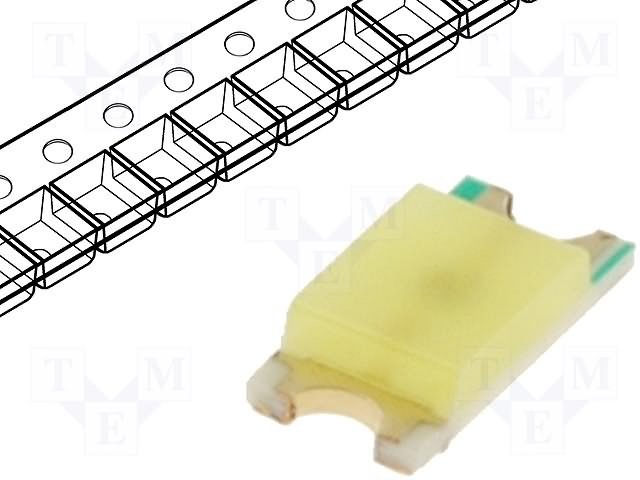 Gaismas diode SMD, aukstā balts(5000K), 1206, 460...700mcd, 3...3.2V/20mA, 120grad., 1206