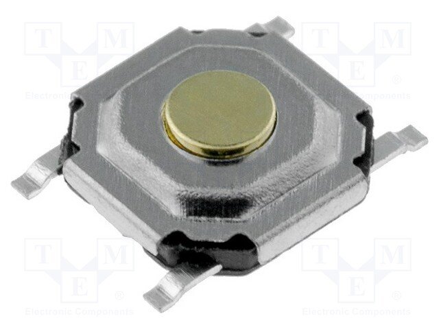 Mikroslēdzejs horizontāls, SPST-NO, OFF-(ON), 0.05A/12VDC, SMD, 5x5x2mm, 2.5N, L=0.5mm