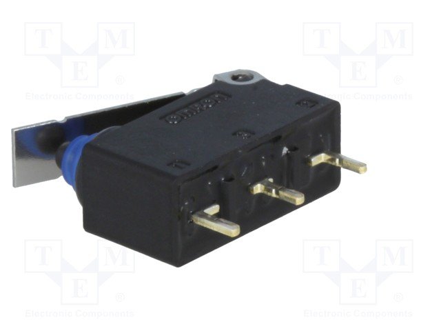 Mikropārslēdzējs ar sviru (taisns) L=13mm, SPDT, ON-(ON), 0.1A/125VAC, 2A/12VDC, IP67, 13.3x5.3x6.5mm, PCB, OMRON