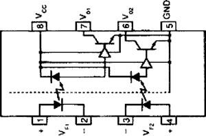 HCPL0630 SMD Optrons Optocoupler, Channels:2, izeja: OC, 2.5kV/μs, 10Mbps, SO8