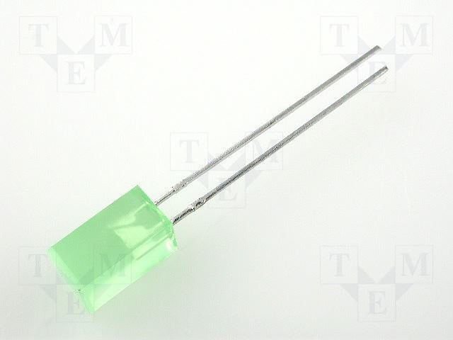 5x5x7mm, zaļa, 1-5mcd, 110grad., 2.2..2.5V/20mA, 568nm, taisnleņķa LED