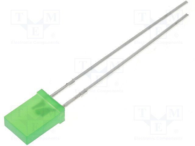 2x5x7mm, zaļa, 10..15mcd, 140grad., 2.1..2.8V/20mA, 572nm, taisnleņķa LED