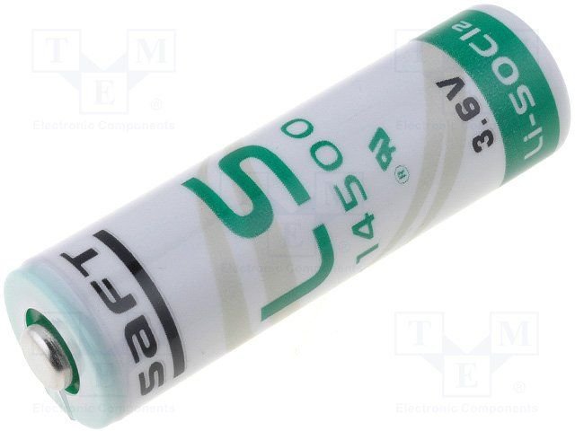 Litija baterija, 3.6V, AA, 14.5*50mm, 2600mah, SAFT, 20gr