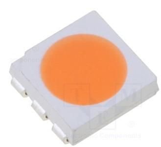 Gaismas diode SMD, oranžs(orange peach), 5050, PLCC6, 12...13.5lm, 2.8...3.6V/60mA, 120grad., 3 atseviškas LED vienā korpusā, PLCC6