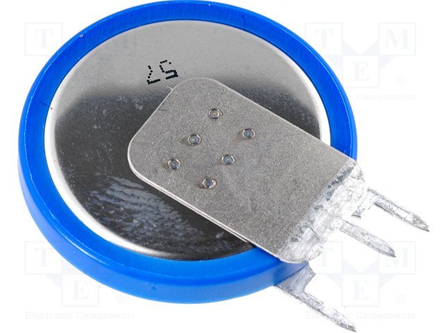 CR2430 litija baterija, vertikāla ar kajām, 3.0V, Ø24x3.0mm, VARTA, 5g.