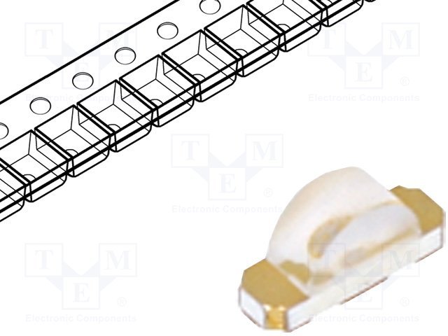 Gaismas diode SMD, zils, 1204(3.2x1.0mm), 80-120mcd, 2.8...3.8V/20mA, 470nm, 120grad., 1204