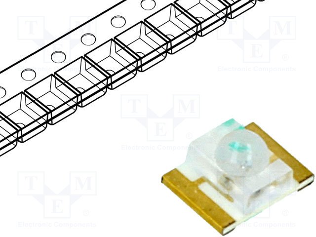 Gaismas diode SMD, dzeltens, 1210, 600-1000mcd, 1.8...2.4V/20mA, 35grad., 586-592nm, 3.2x2.4x1.85mm, 1210